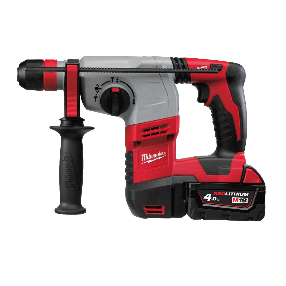 Martillo FIXTEC M18 4.0Ah Li Ion, 2,4J, SDS-plus, 3 modos, cap max taladrado 24mm y maletín