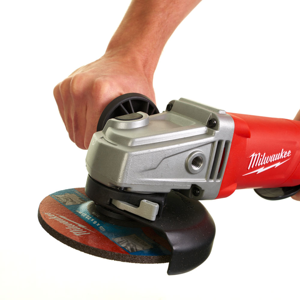 Amoladora 1250 W  - Diám. Disco 125 mm FIXTEC, AVS, interruptor de paleta, arranque suave, anti-kickback