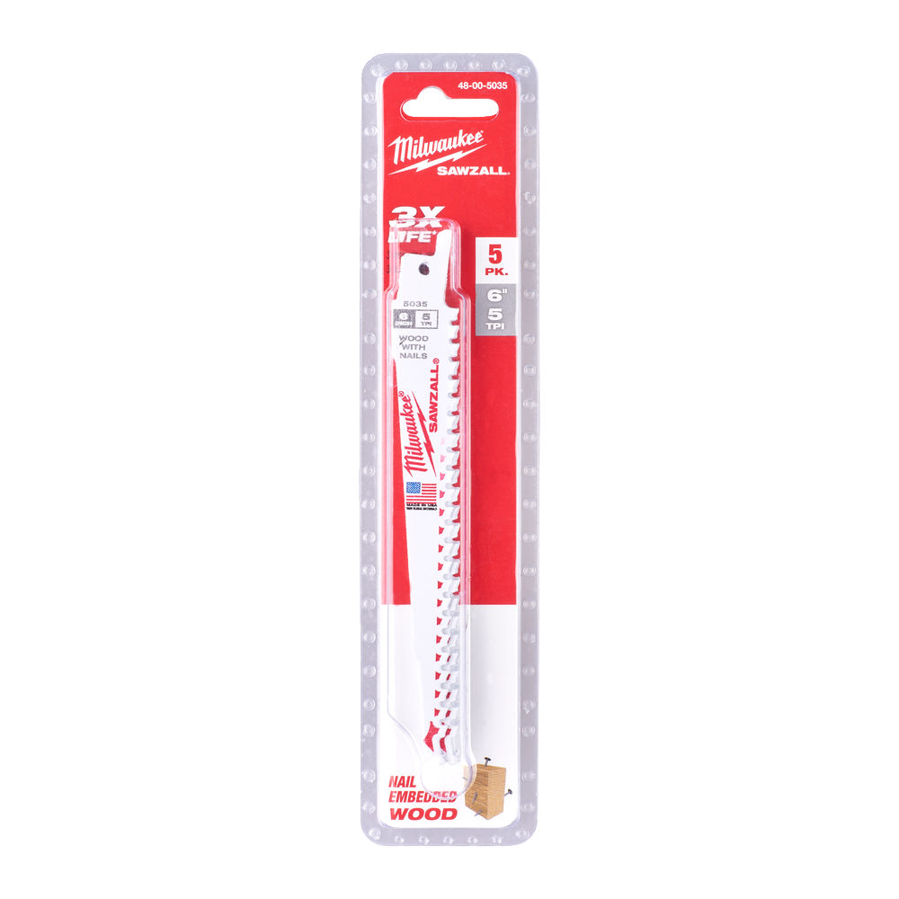 Hoja Sable DEMOLITION Madera con Clavos 150mm 5Tpi - 5uds