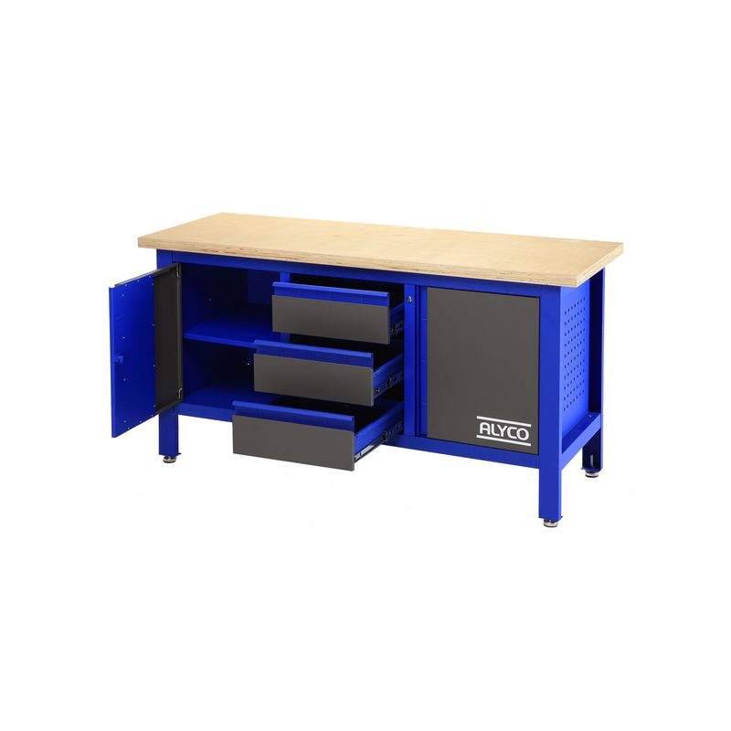 MESA TRABAJO 3 CAJ+PORTON 1690x600x865MM