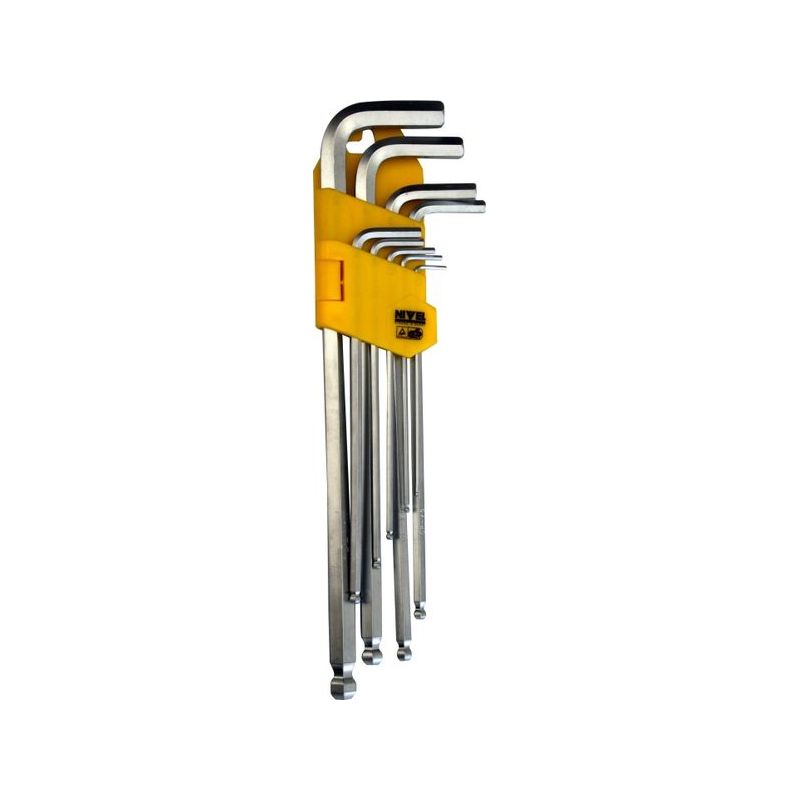 LLAVE ALLEN P/BOLA 1,5-10MM LARGA CROM NIVEL 8 PZ           