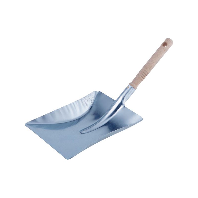 Recogedor de metal       galvanizadocon mango de madera