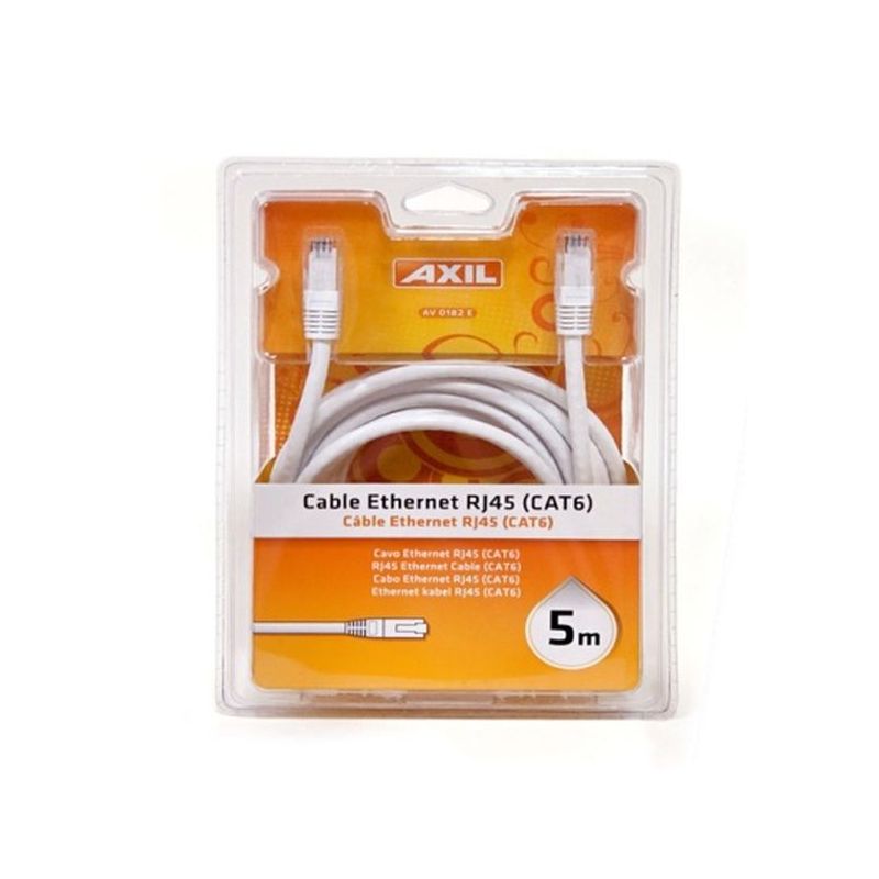 CABLE MULTIMEDIA 5MT ETHERNET AXIL RJ45 CAT 6 AV 0182 E 5 MT