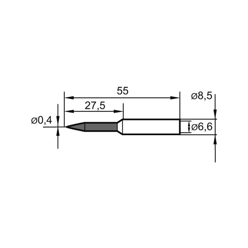 Punta soldadura repuesto punta lápiz 0,4mm ERSA
