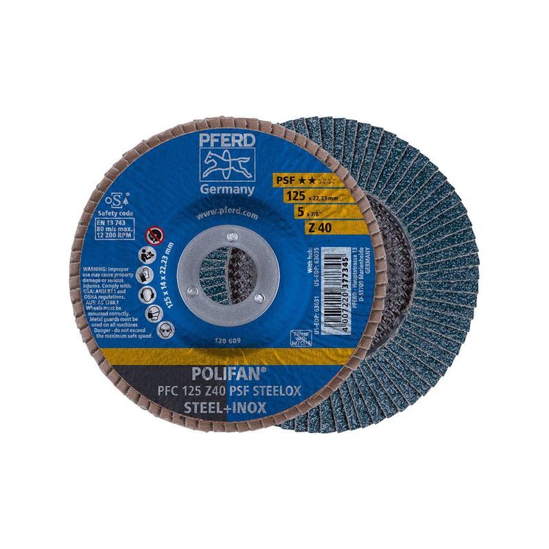 Disco abrasivo de laminasZ 40PSF recto 125mm K40Pferd