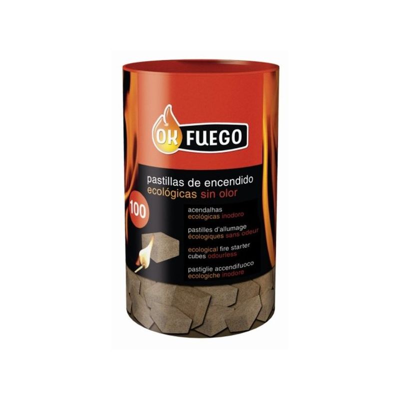 PASTILLA ENCENDIDO BARBACOA ECOLOGICA OK FUEGO 100 PZ
