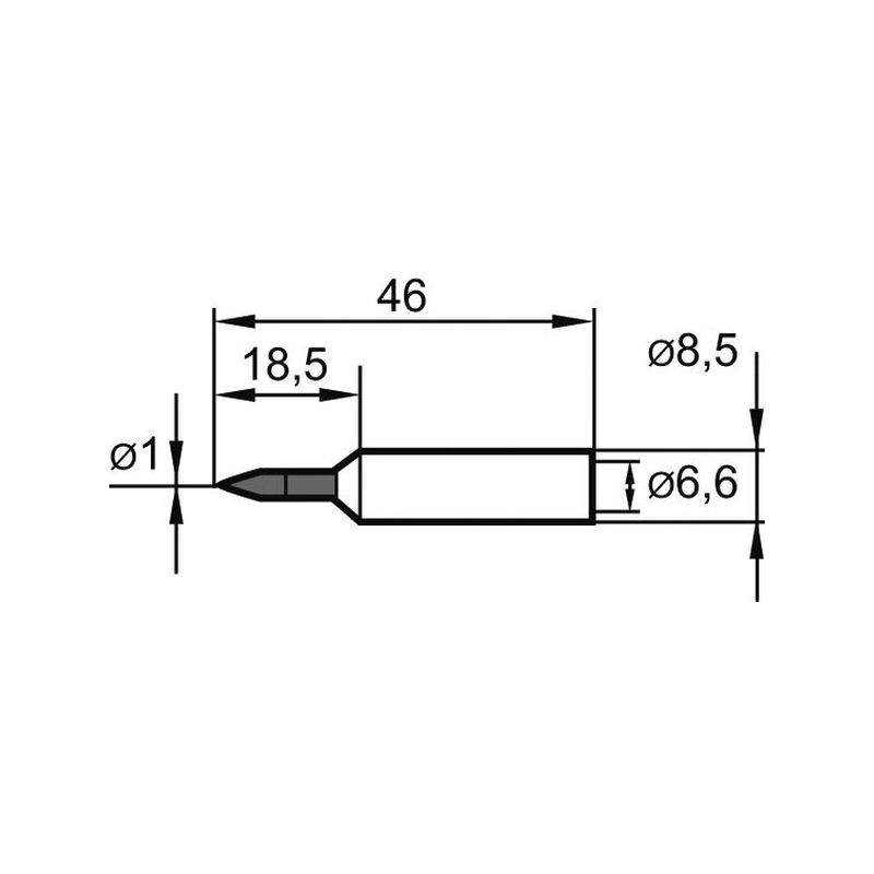 Punta soldadura repuesto punta lápiz 1,0mm ERSA
