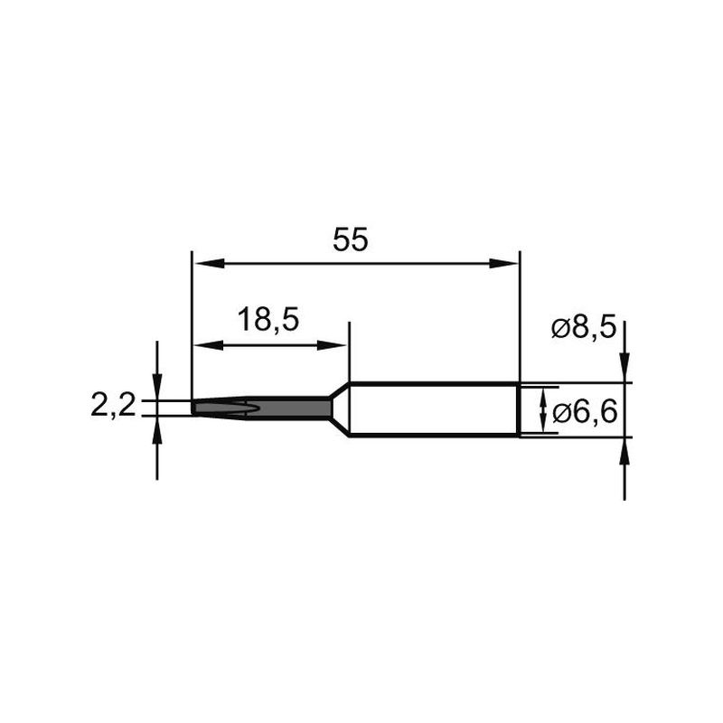Punta de soldeo cincel 2,2 mm prolongadoN.0832KDLF Ersa
