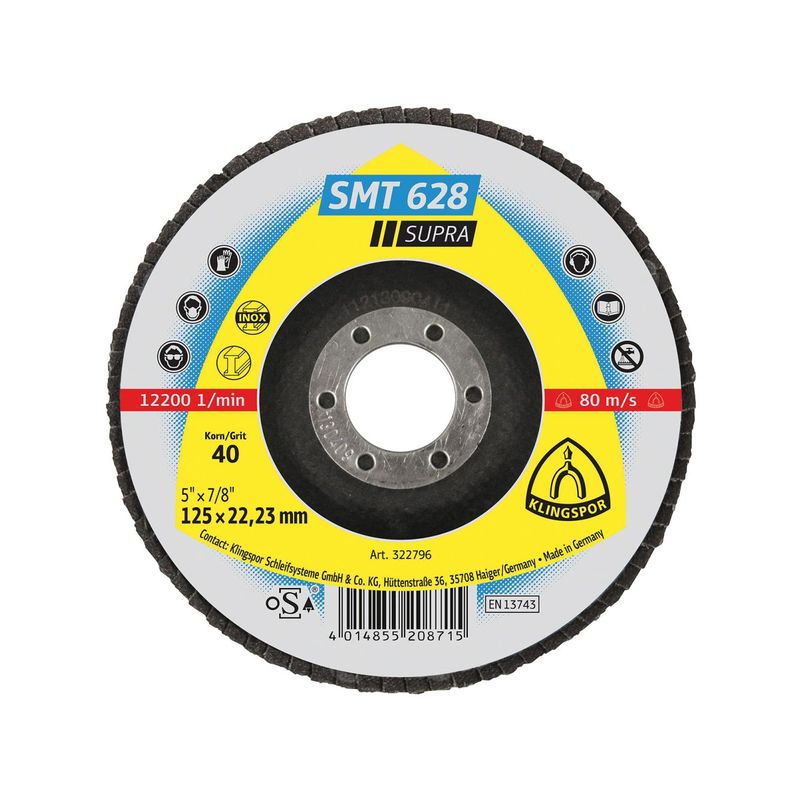 Platos de mopa abrasiva SMT 628 125mmK 60 recto Klingspor
