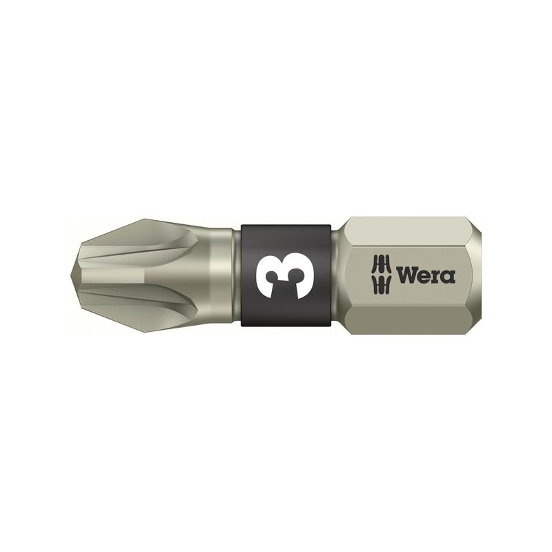 Punta 1/4&quot; DIN3126 C6,3 PZ3x25mm inoxidable Wera