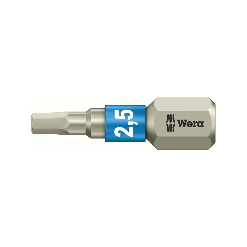 Punta 1/4&quot; DIN3126 C6,3 Hex 2,5x25mm inox. Wera