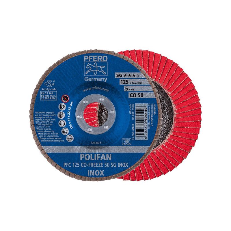 Disco abrasivo de laminasCOFREEZE convexo 125mmK50Pferd