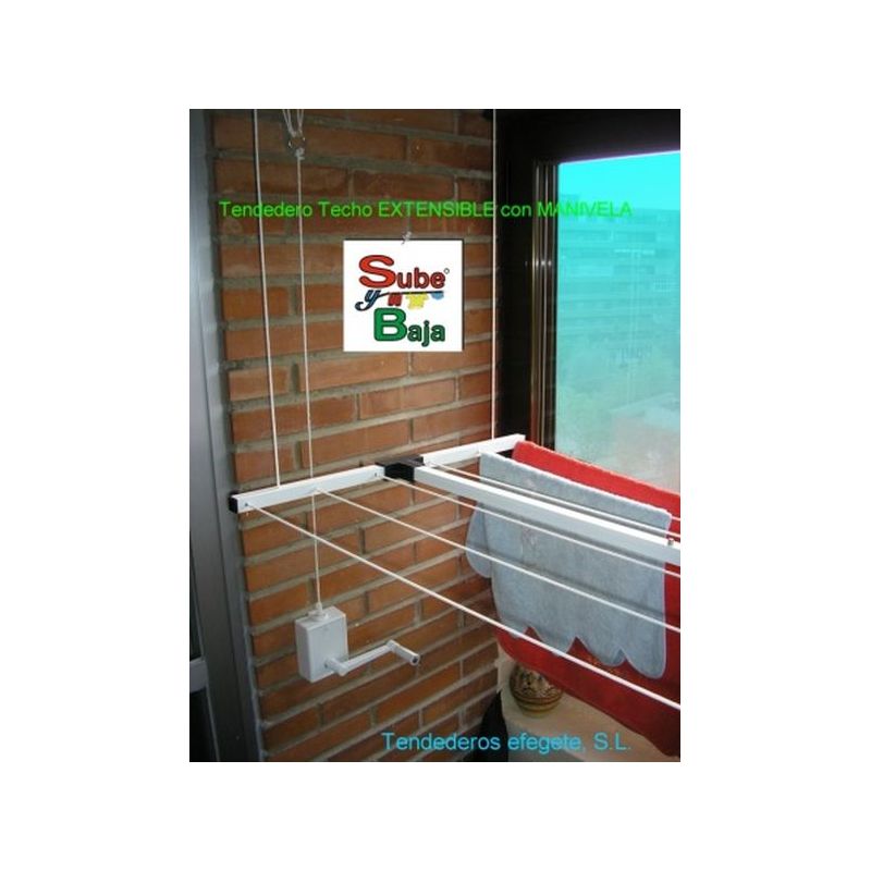 TENDEDERO TECHO MANIVELA 110-170CM EXT AC BL SUBE-BAJA EFEGE
