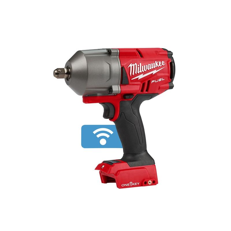 M18ONEFHIWP12-0X Llave de impacto de alto par M18 FUEL™ ONE-KEY™, recepción 1/2&quot; con pin de retención, 4 modos, máximo par de apriete 1071Nm, máximo par de desapriete 1491Nm. Se suministra en versión cero, sin baterías ni cargador, en HD-box