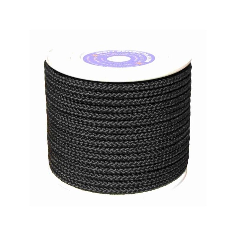 CUERDA TRENZ. 10MM NYL NEG MATE HYC 100 MT
