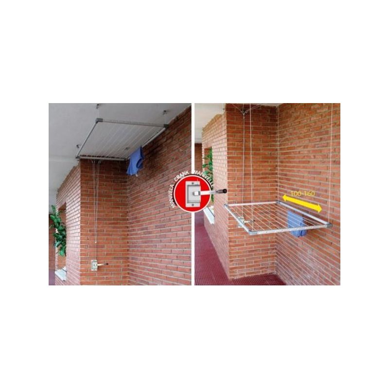 TENDEDERO TECHO EXTEN 100-160CM ALU CON MANIVELA TZ