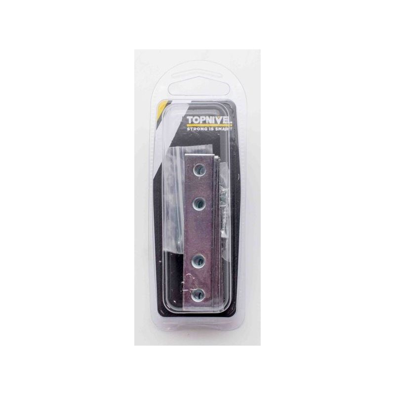 PLACA ENSAMBLE 80X15MM RECTO NIVEL ACERO CINC NV106175 4 PZ