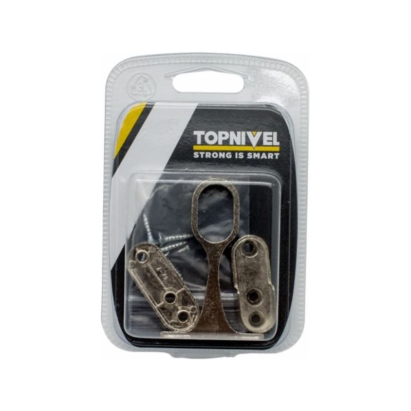 SOPORTE BARRA ARM. LAT+CENTR 25X15MM OVAL ACERO NIQ 3 PZ