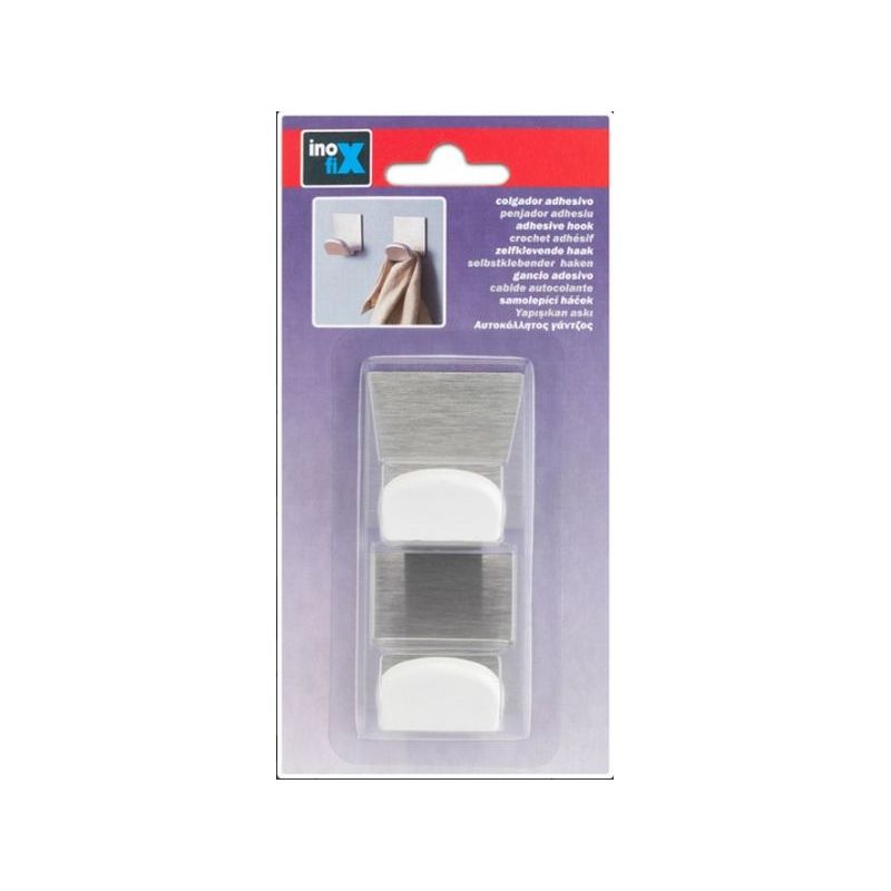 COLGADOR HOG 45x40x30MM ADH MINI IN/PL BL 2 PZ INOFIX