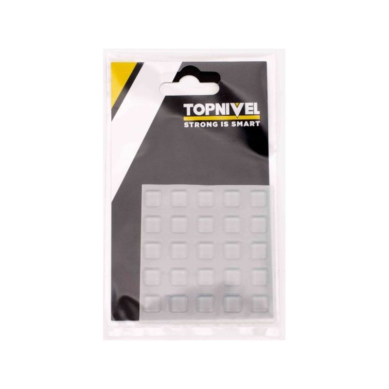 TOPE PROT.GOLPES 10x10x2,5MM ADH ANTIDESL TRA NIVEL 25 PZ