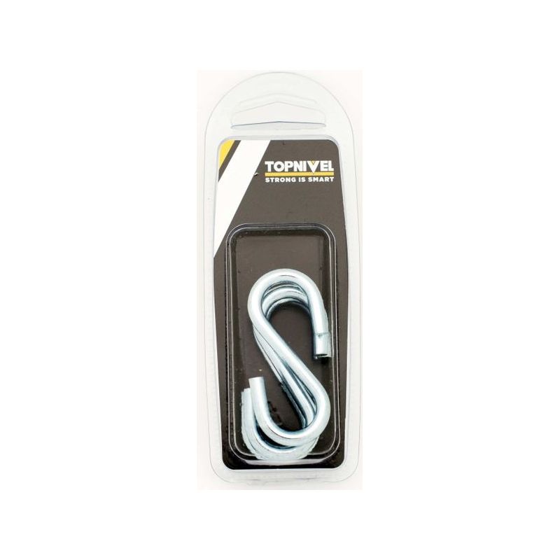 GANCHO FIJ 60MM FORMA &quot;S&quot; ACERO CINC 4 PZ NIVEL