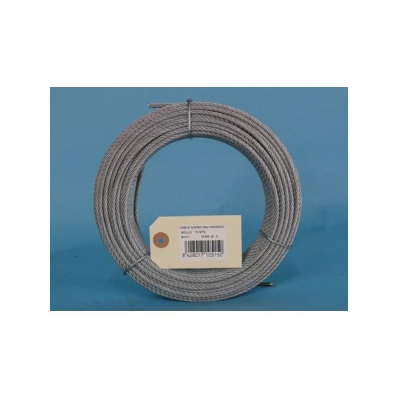 CABLE ACERO GALV 6X7+1 5MM CURSOL 15 MT