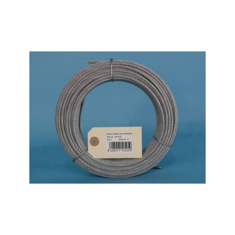 CABLE ACERO GALV 6X7+1 5MM CURSOL 25 MT