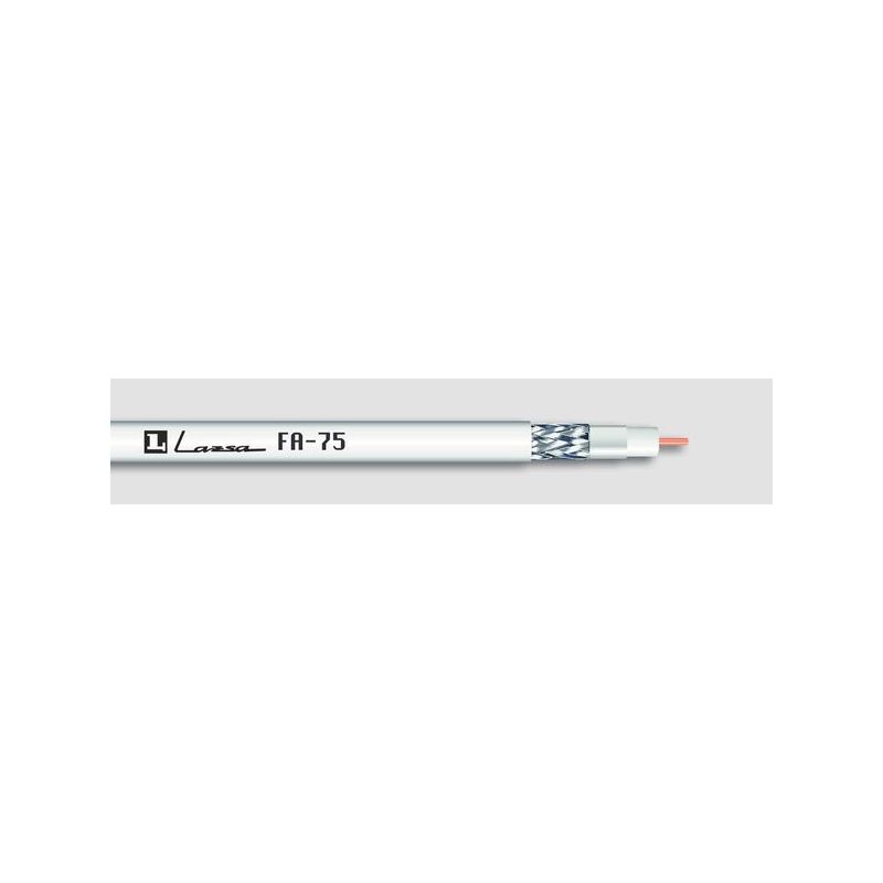 CABLE ANTENA COAXIAL LAZSA BL/NE/MA FA-75 100 MT