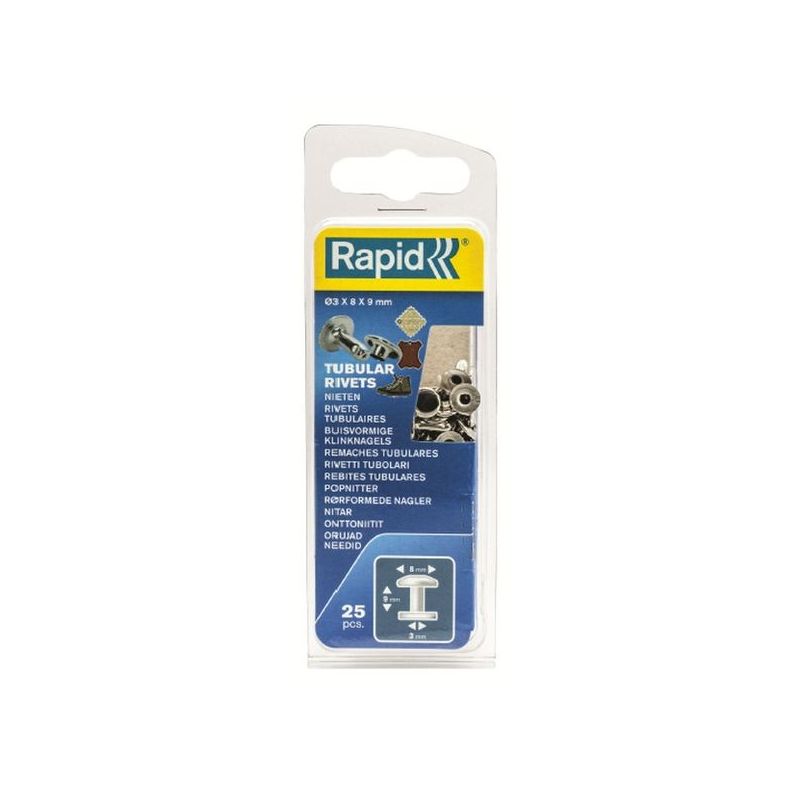 REMACHE FIJ TEXTIL-CUERO 3X8X9MM TUBULAR RAPID 25 PZ