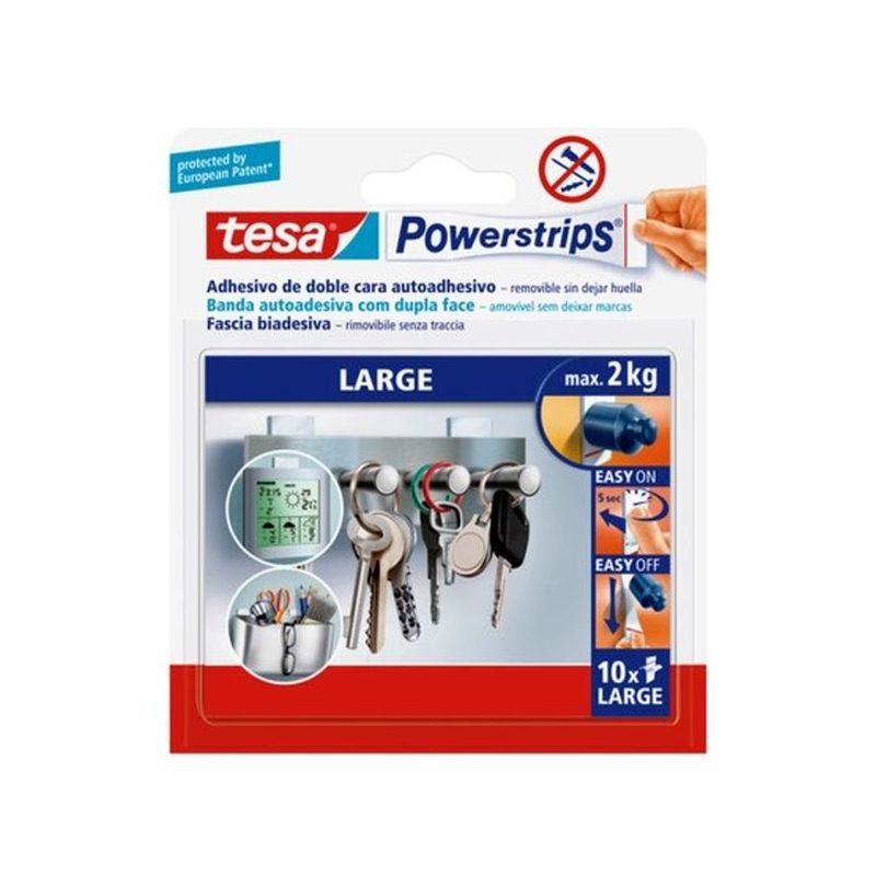 COLGADOR HOG ADH REUT RECAMBIO TIRAS LARGE 10 PZ TESATAPE