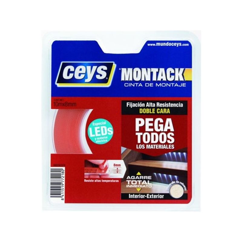 CINTA ADH 08MMx 10MT D/CARA MONTACK CEYS