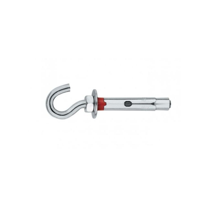 ANCLAJE GANCHO ABIERTO 08x060MM Ø 10MM MET. CINC 100 PZ INDE