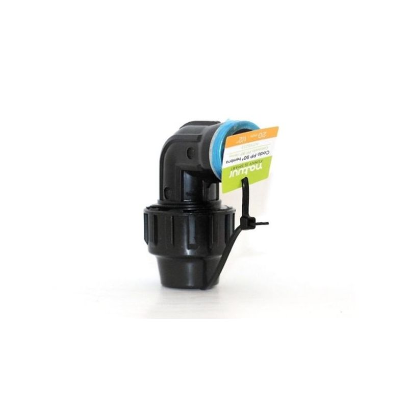 CODO RIEGO 90§ R/H Ø 20MM-1/2&quot; FIT PP NATUUR