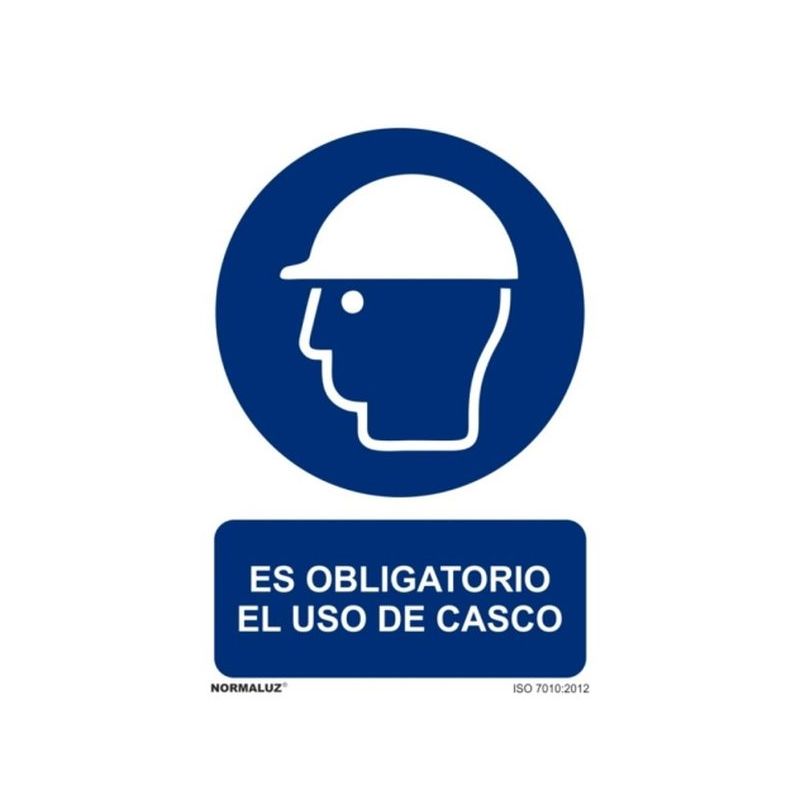CARTEL SEÑALIZACION 210X300MM PVC OBLIGA USO CASCO NORMALUZ
