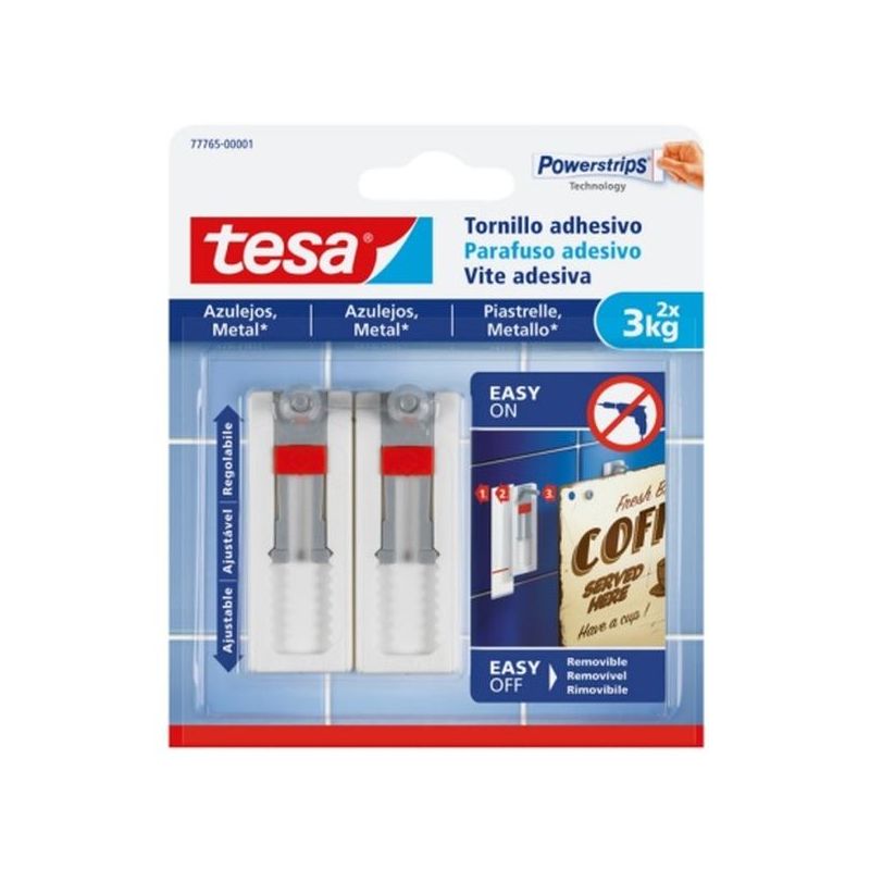 COLGADOR HOG 3KG ADH REUT TORN. PL BL AJUST. 2 PZ TESATAPE