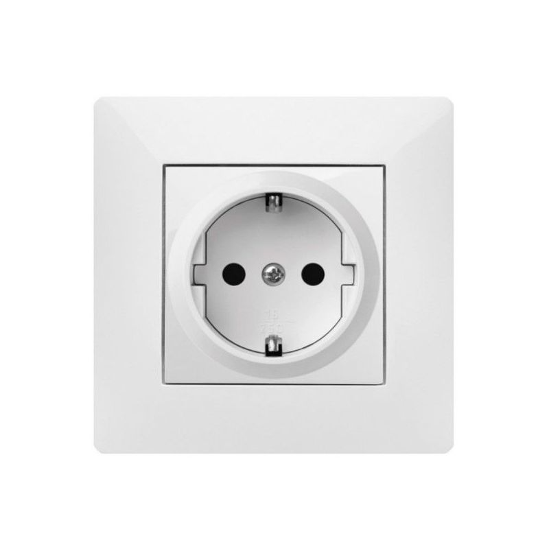 BASE ENCHUFE ELEC 16A-250V SCHUKO TT EMPOTRAR ABS BL HABITAT