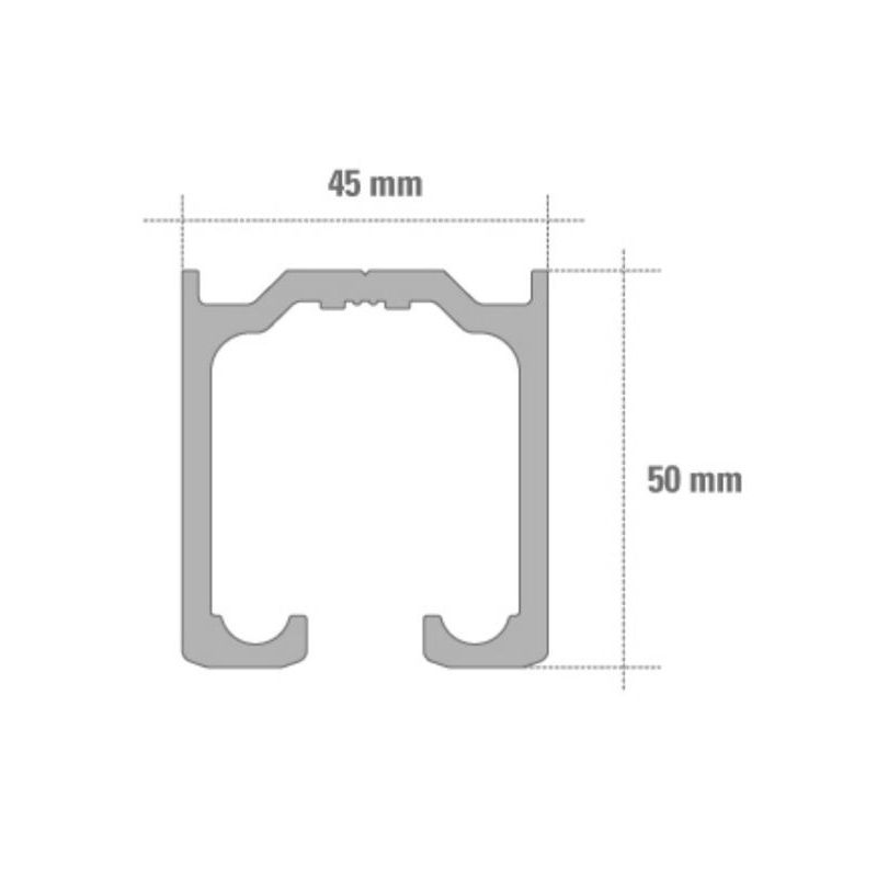 RIEL ACCS.CORREDERA 3MT 150KG ALUMINIO ANOD. RIEL U150 3MT D