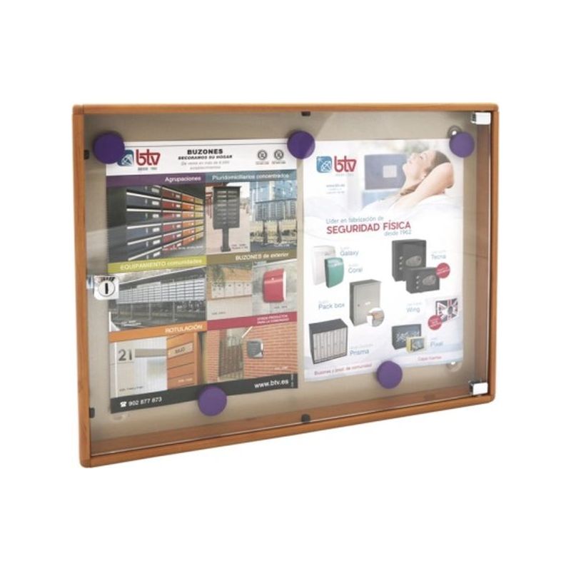 TABLON ANUNCIOS 350X460X36,5MM BTV ALU MAD.CL DISEÑO H CLARO