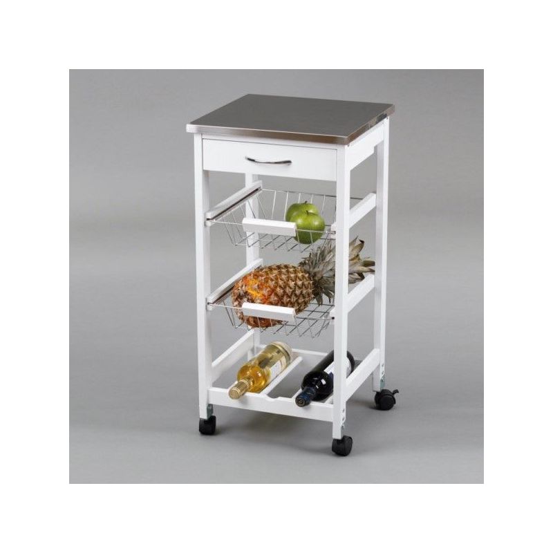 VERDULERO COC 2 CESTOS 76X37X37CM 1 CAJON AC/MAD TAPA INOX K