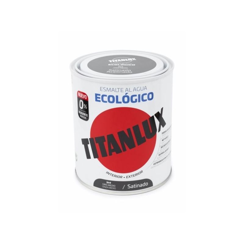 ESMALTE ACRIL SAT. 750 ML GR/MED AL AGUA ECOLOGICO TITANLUX