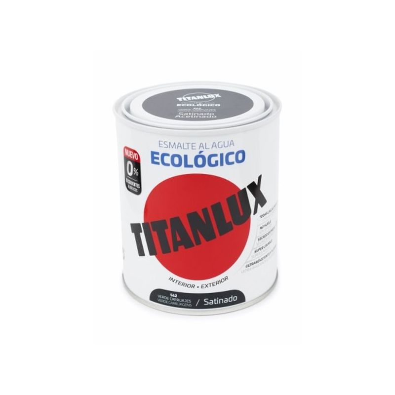 ESMALTE ACRIL SAT. 750 ML VER/CAR AL AGUA ECOLOGICO TITANLUX
