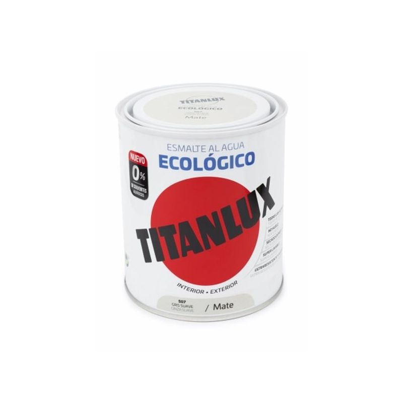 ESMALTE ACRIL MATE 750 ML GR/SUA AL AGUA ECOLOGICO TITANLUX