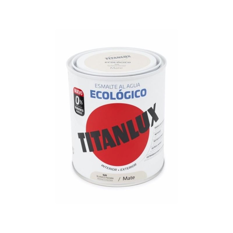 ESMALTE ACRIL MATE 750 ML BL/PIE AL AGUA ECOLOGICO TITANLUX