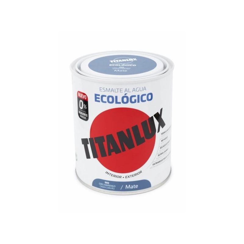 ESMALTE ACRIL MATE 750 ML GR/MGO AL AGUA ECOLOGICO TITANLUX
