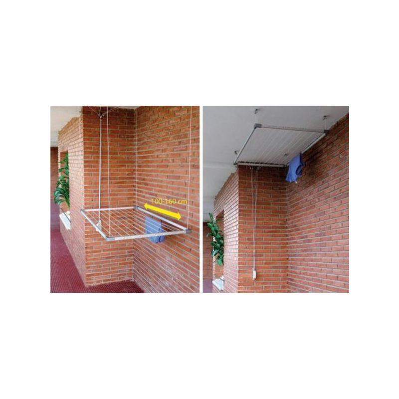 TENDEDERO TECHO EXTEN 100-160CM ALU CON RECOGEDOR TZ