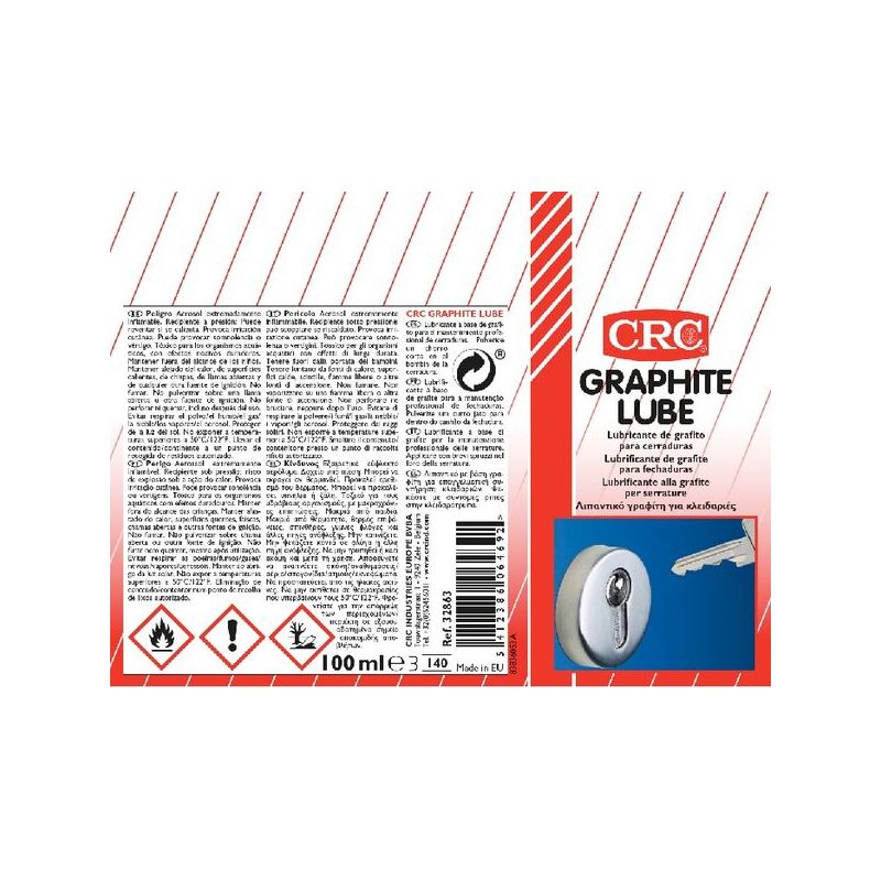 GRAFITO LUBRICANTE AEROSOL 100ML GRAPHITE LUBE CRC 100 ML
