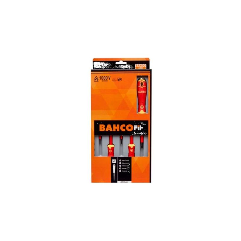 DESTORNILLADOR AISLADO 3RECTA+PH1+PH2 M/BIC BAHCO 5 PZ