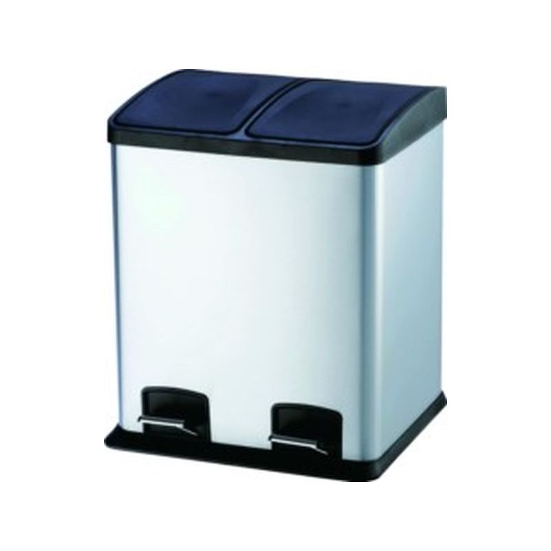 CUBO BAS. RECICL. 24LT 40X39X47CM C/PEDAL 2COMP. INOX VIVAHO
