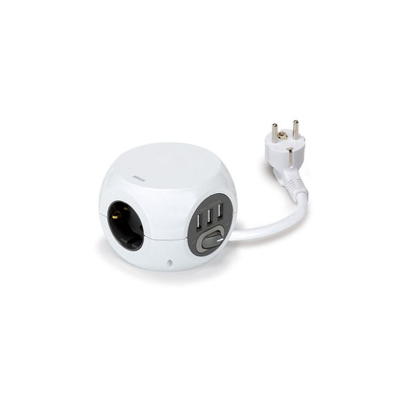 BASE MULTIPLE ELEC 3T-TT SIMON BL COMBI BALL 3 USB BM516301