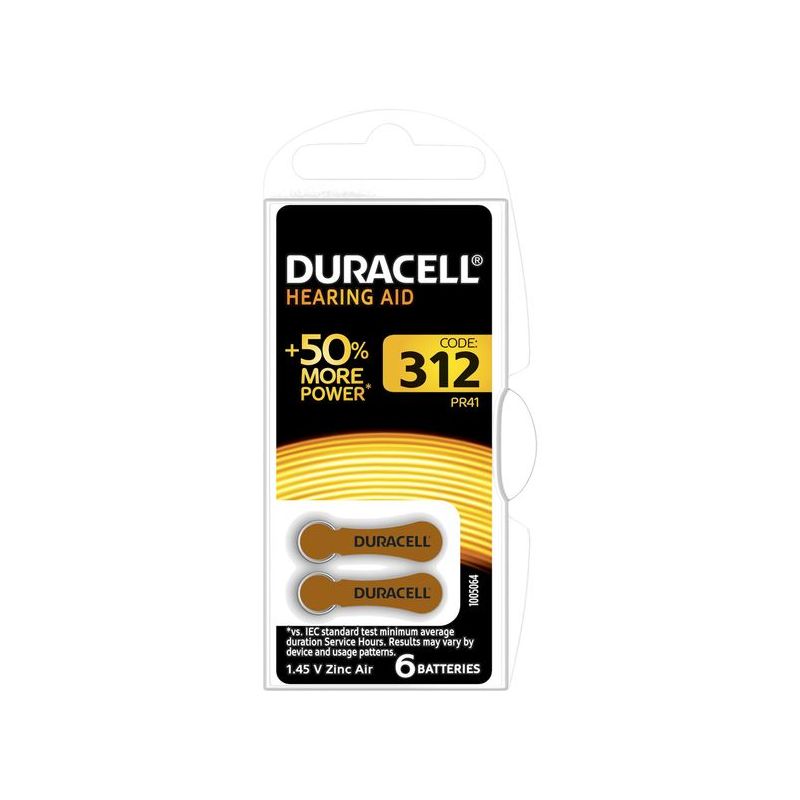 PILA AUDIFONO DA312 DURACELL 96077573 6 PZ